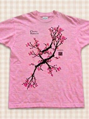 Gildan Pink Cherry Blossom Branch Graphic Tee